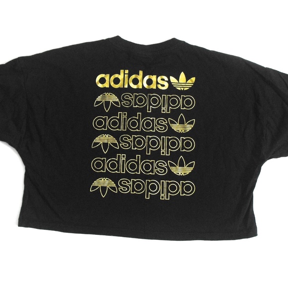 3/$25! Adidas Black and Gold Logo Top - Picture 4 of 5